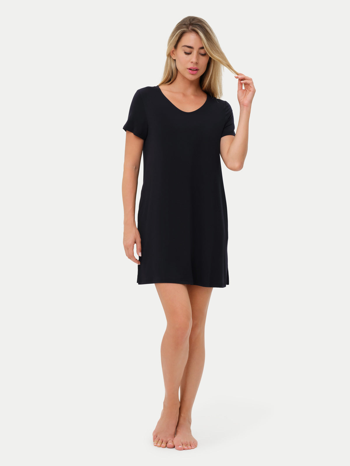 Short Sleeve Short Bamboo Sleepshirt