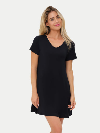 Short Sleeve Short Bamboo Sleepshirt