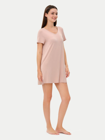 Short Sleeve Short Bamboo Sleepshirt
