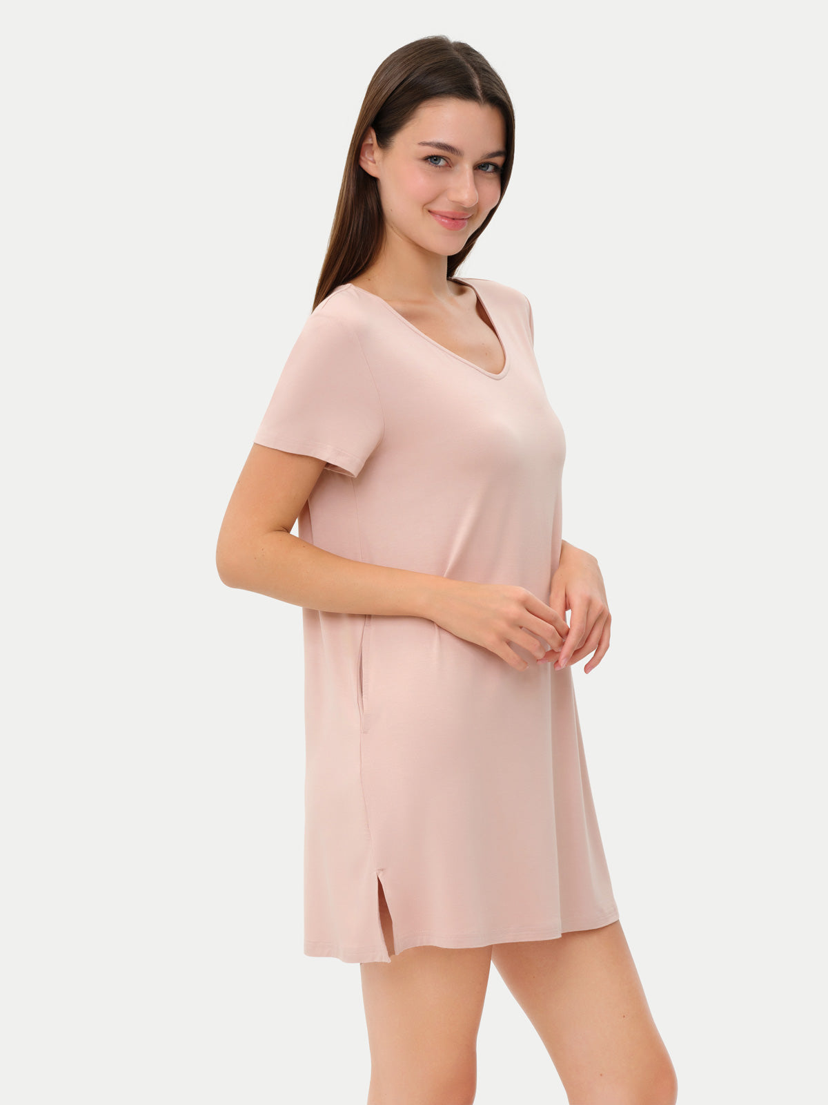 Short Sleeve Short Bamboo Sleepshirt