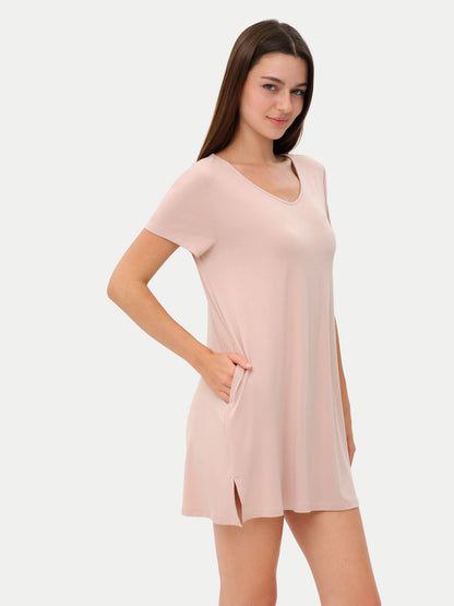 Short Sleeve Short Bamboo Sleepshirt