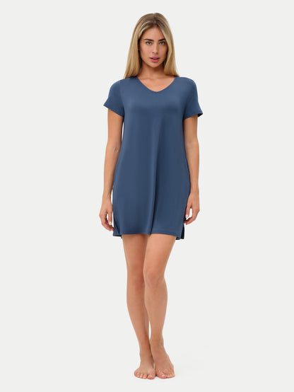 Short Sleeve Short Bamboo Sleepshirt