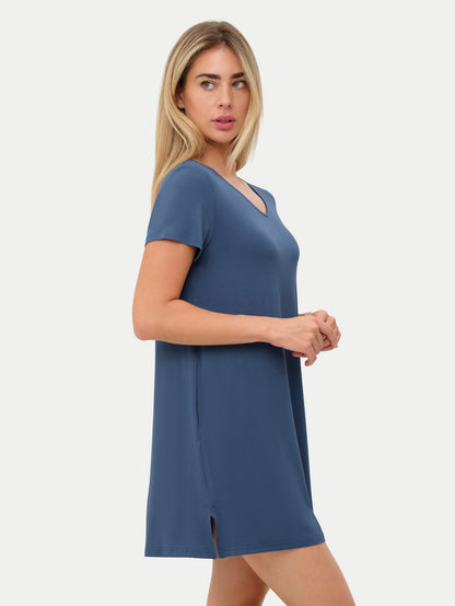 Short Sleeve Short Bamboo Sleepshirt