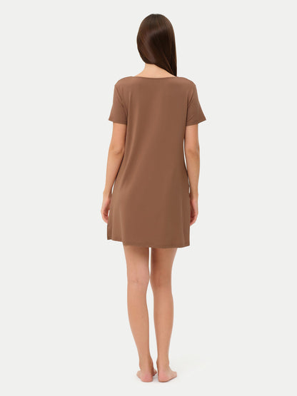 Short Sleeve Short Bamboo Sleepshirt