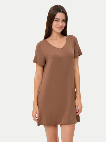 Short Sleeve Short Bamboo Sleepshirt