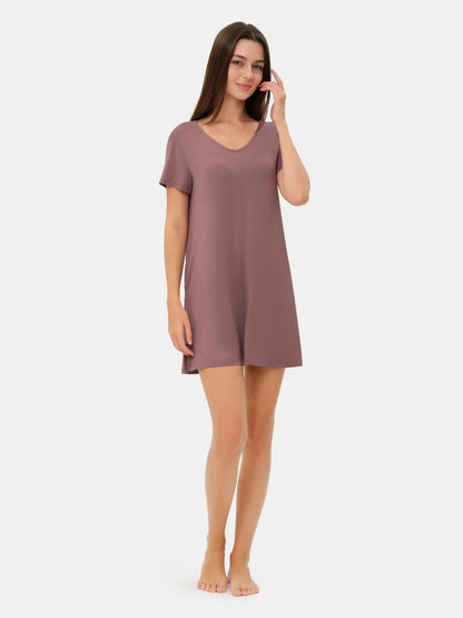 Short Sleeve Short Bamboo Sleepshirt