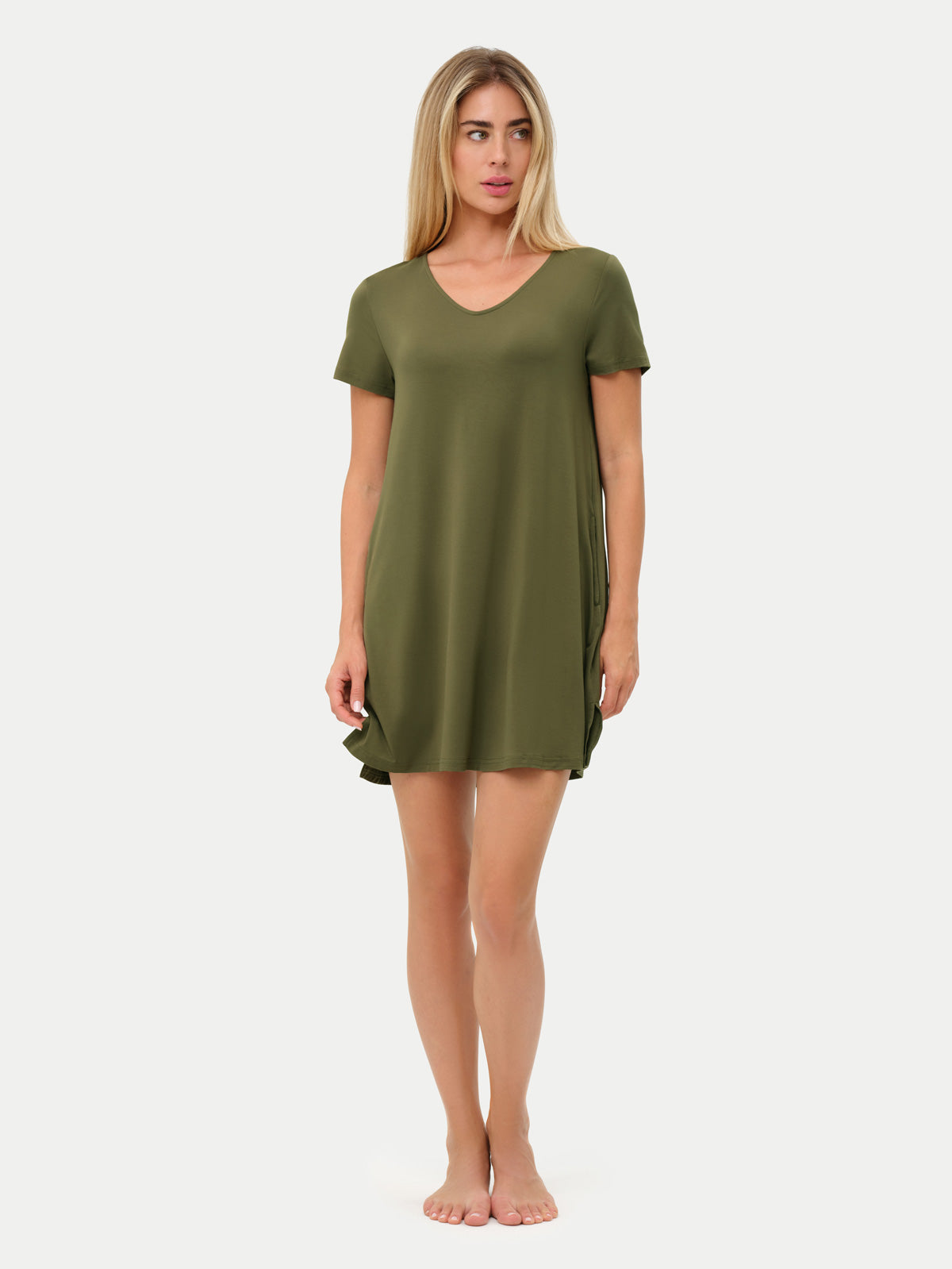 Short Sleeve Short Bamboo Sleepshirt