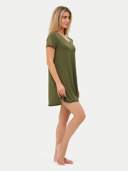 Short Sleeve Short Bamboo Sleepshirt