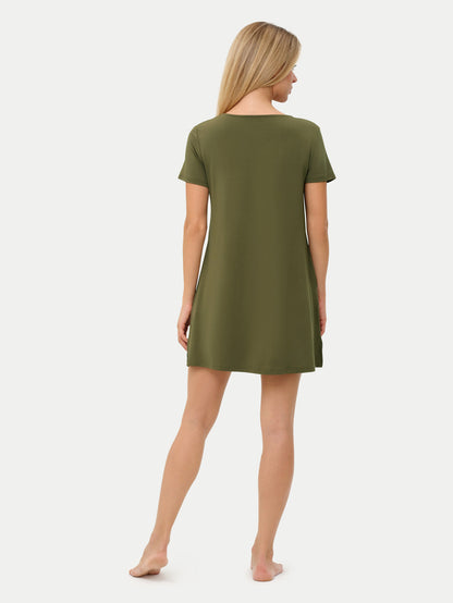 Short Sleeve Short Bamboo Sleepshirt