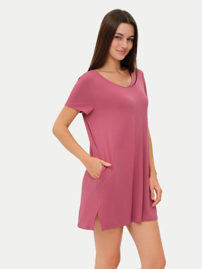 Short Sleeve Short Bamboo Sleepshirt
