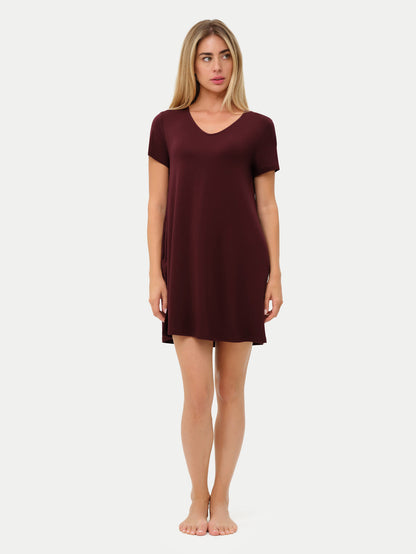 Short Sleeve Short Bamboo Sleepshirt