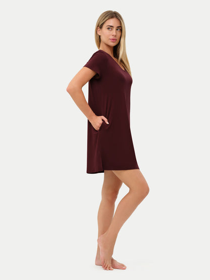 Short Sleeve Short Bamboo Sleepshirt