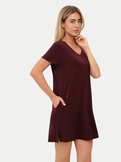 Short Sleeve Short Bamboo Sleepshirt