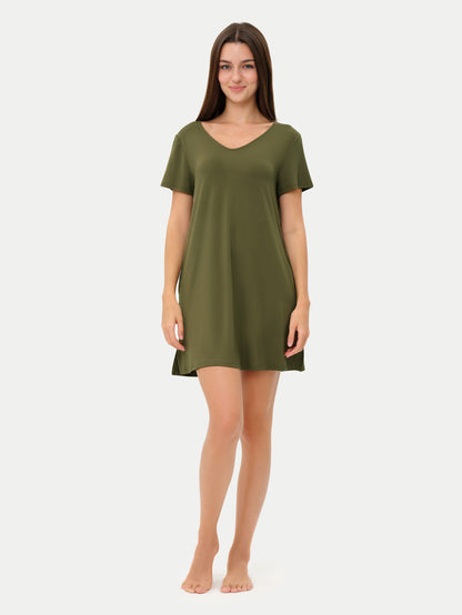 Short Sleeve Short Bamboo Sleepshirt