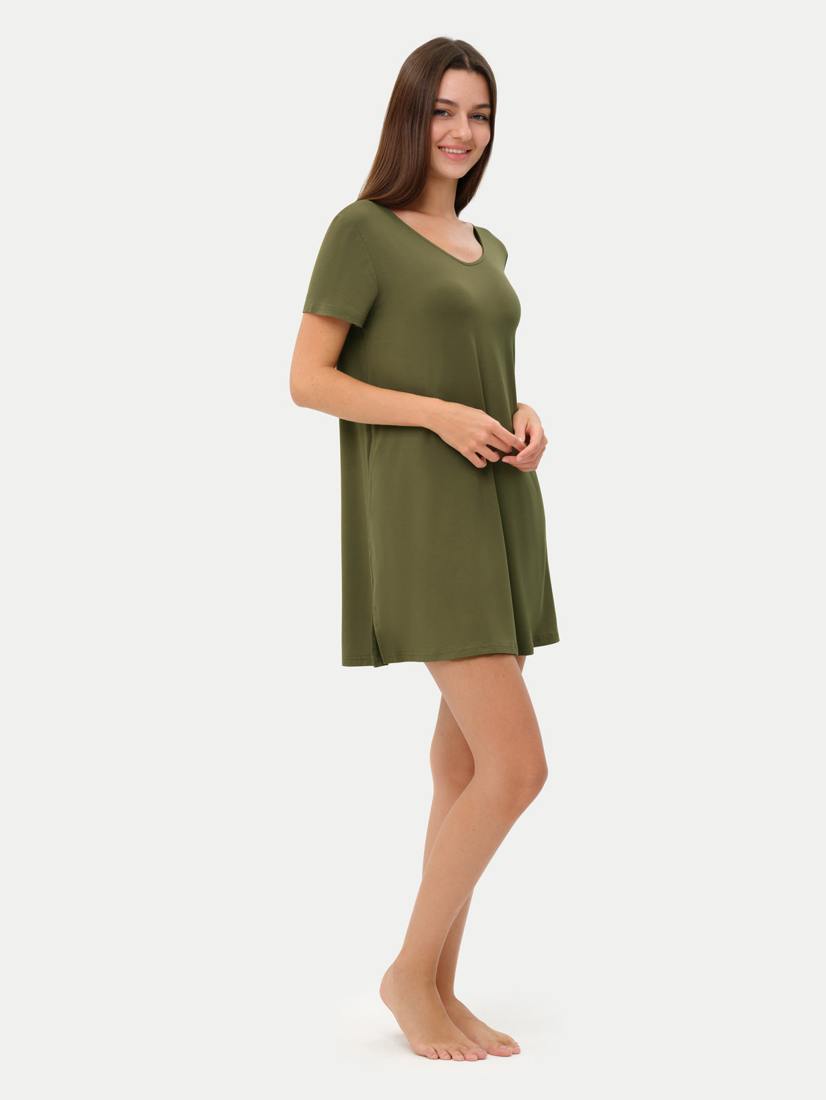 Short Sleeve Short Bamboo Sleepshirt