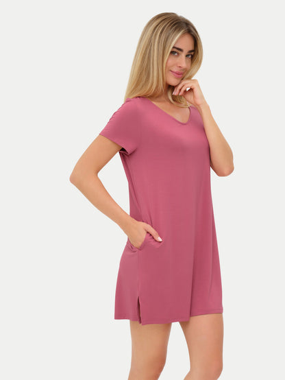 Short Sleeve Short Bamboo Sleepshirt