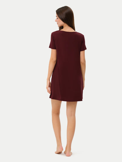 Short Sleeve Short Bamboo Sleepshirt