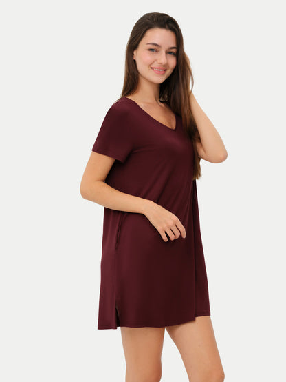 Short Sleeve Short Bamboo Sleepshirt