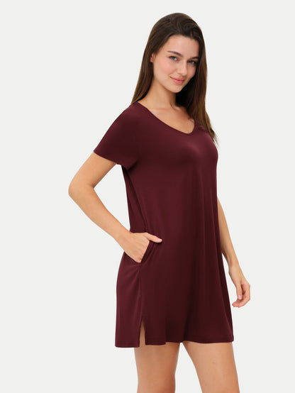Short Sleeve Short Bamboo Sleepshirt