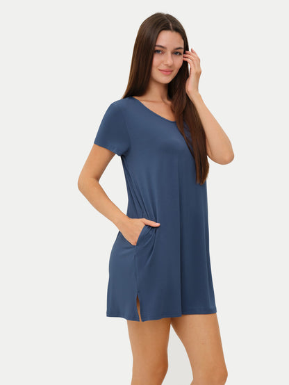 Short Sleeve Short Bamboo Sleepshirt