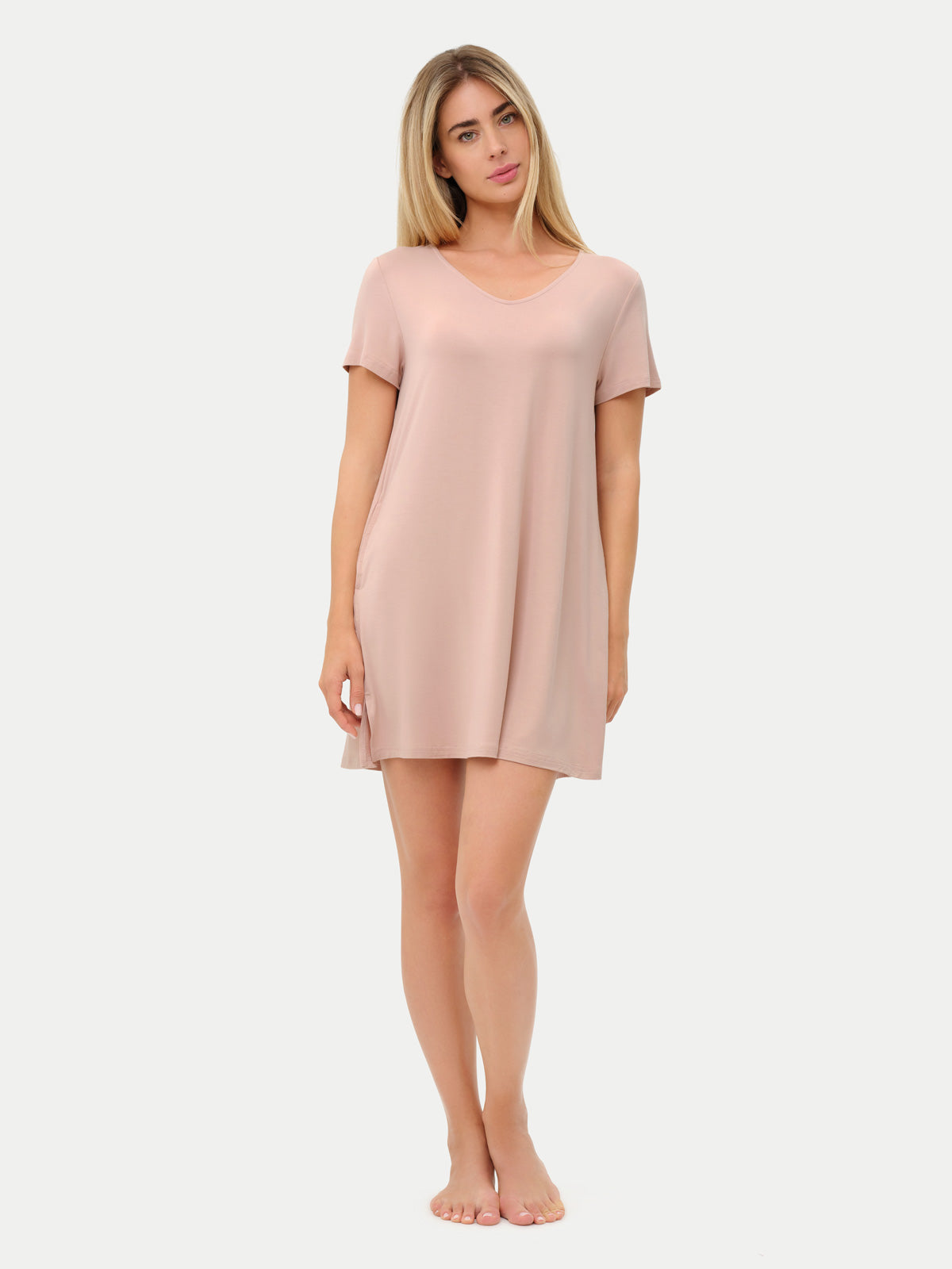 Short Sleeve Short Bamboo Sleepshirt