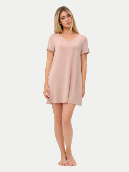 Short Sleeve Short Bamboo Sleepshirt