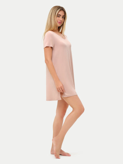 Short Sleeve Short Bamboo Sleepshirt