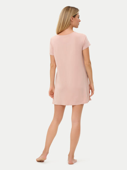Short Sleeve Short Bamboo Sleepshirt
