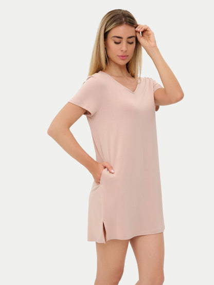 Short Sleeve Short Bamboo Sleepshirt