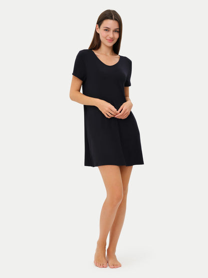 Short Sleeve Short Bamboo Sleepshirt