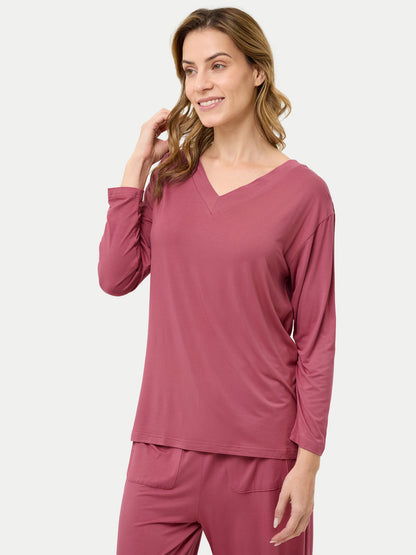 Long Sleeve Bamboo Slouchy PJs Top