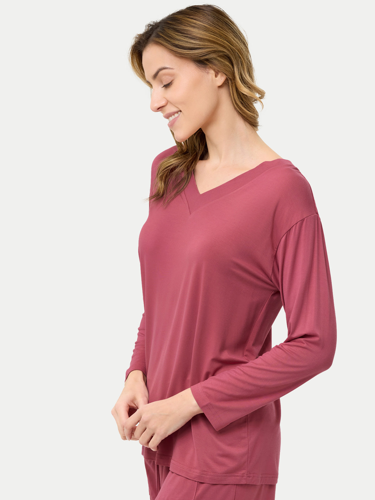 Long Sleeve Bamboo Slouchy PJs Top