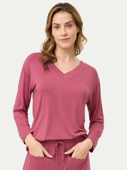 Long Sleeve Bamboo Slouchy PJs Top