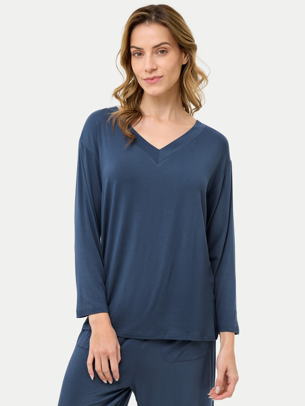 Long Sleeve Bamboo Slouchy PJs Top