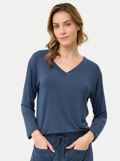Long Sleeve Bamboo Slouchy PJs Top