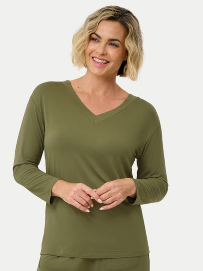 Long Sleeve Bamboo Slouchy PJs Top