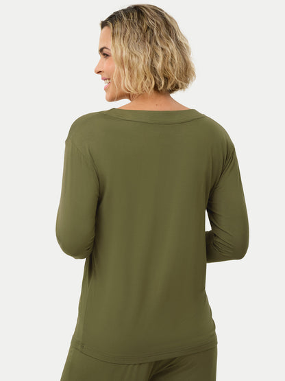 Long Sleeve Bamboo Slouchy PJs Top