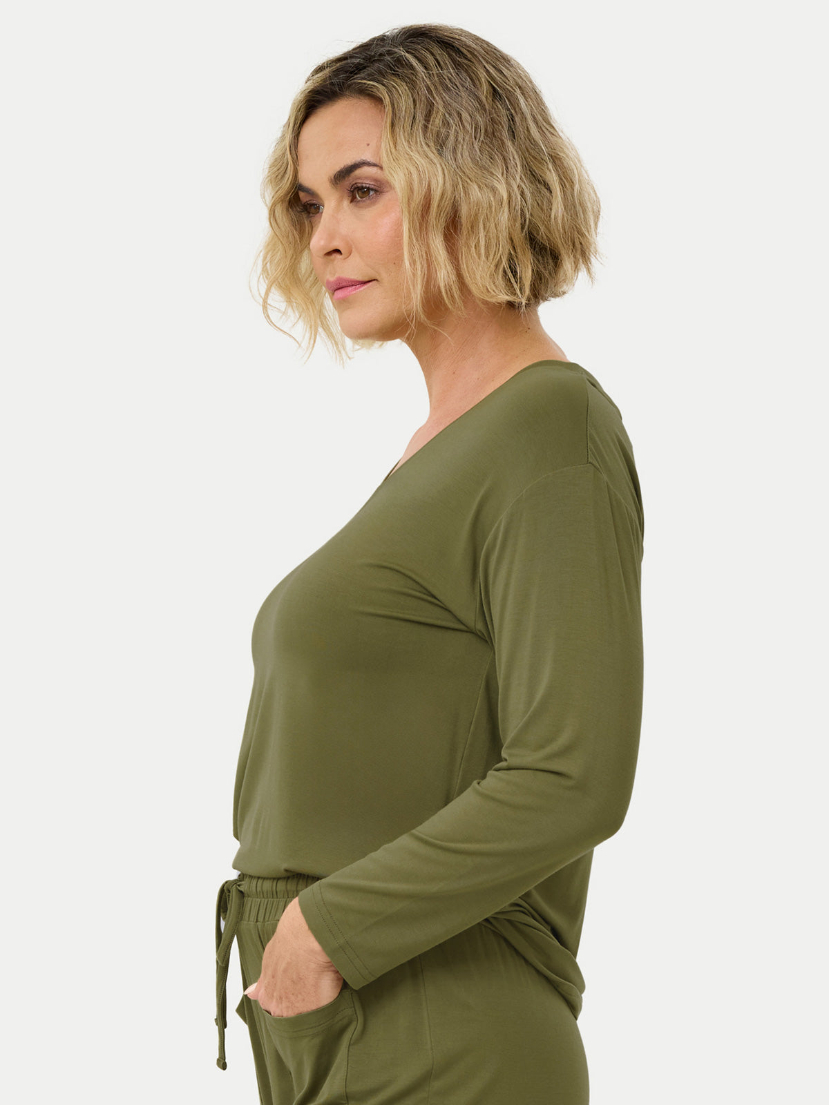 Long Sleeve Bamboo Slouchy PJs Top