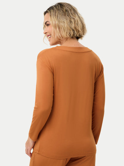 Long Sleeve Bamboo Slouchy PJs Top
