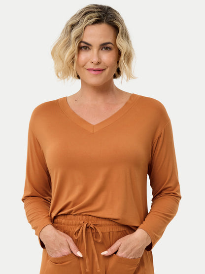 Long Sleeve Bamboo Slouchy PJs Top