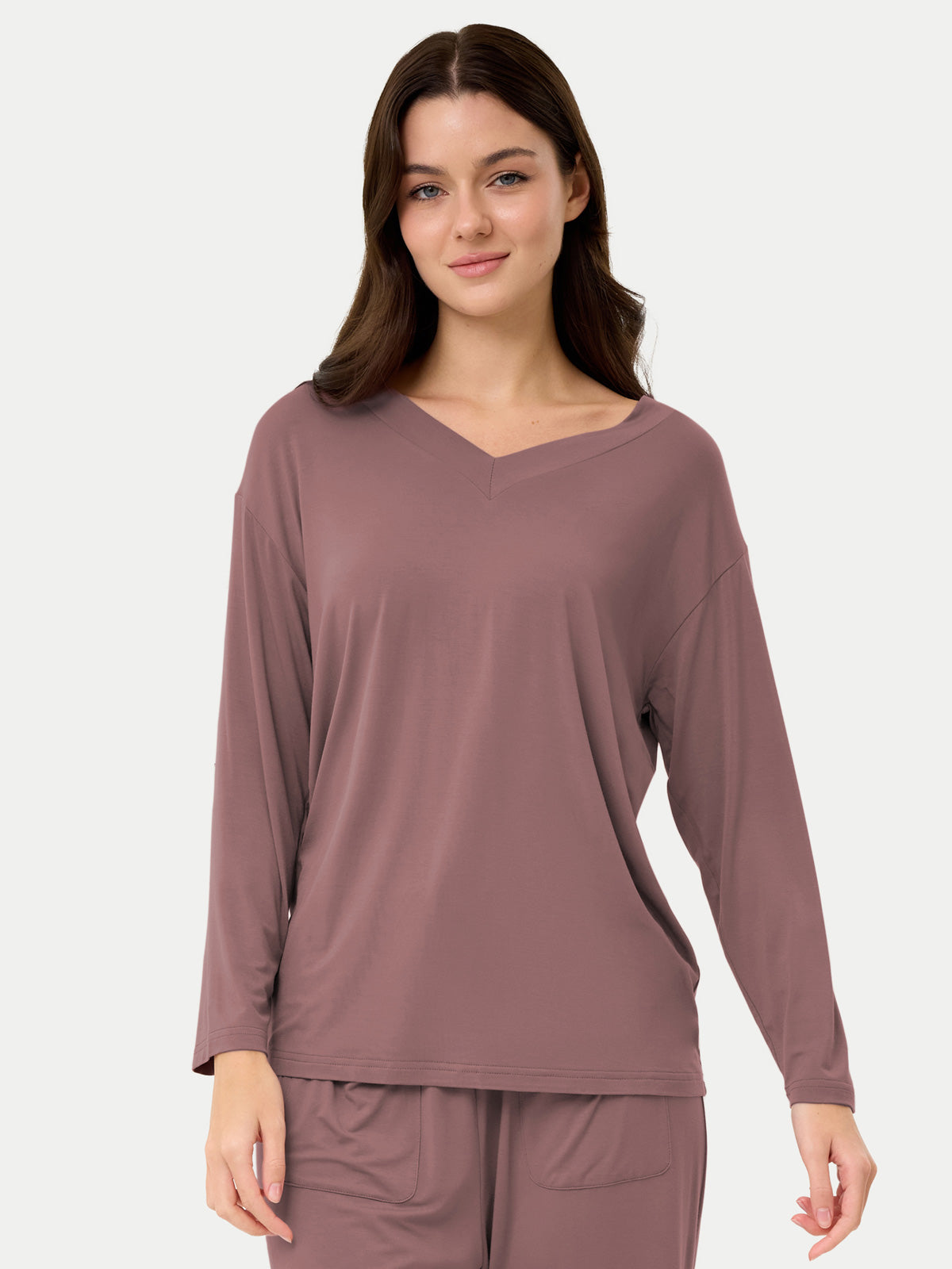 Long Sleeve Bamboo Slouchy PJs Top