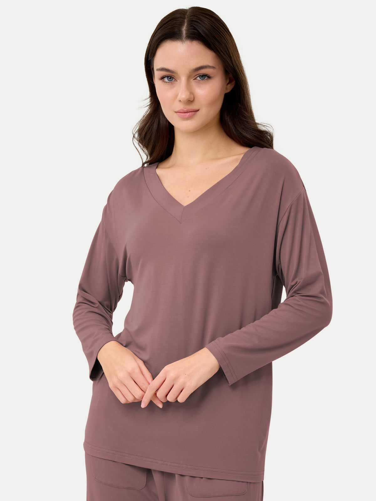 Long Sleeve Bamboo Slouchy PJs Top