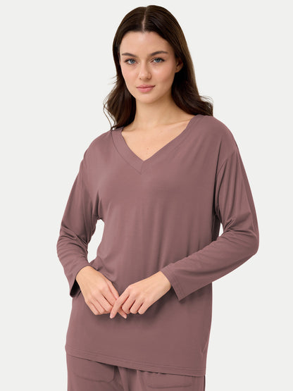 Long Sleeve Bamboo Slouchy PJs Top