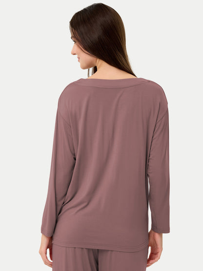 Long Sleeve Bamboo Slouchy PJs Top