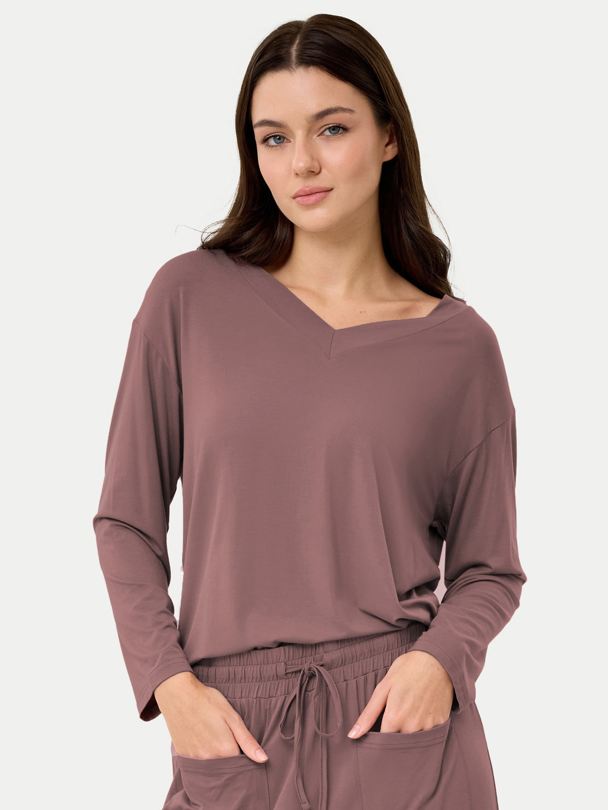 Long Sleeve Bamboo Slouchy PJs Top