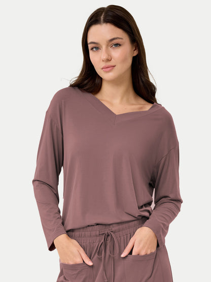 Long Sleeve Bamboo Slouchy PJs Top