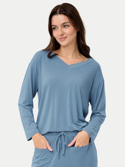 Long Sleeve Bamboo Slouchy PJs Top