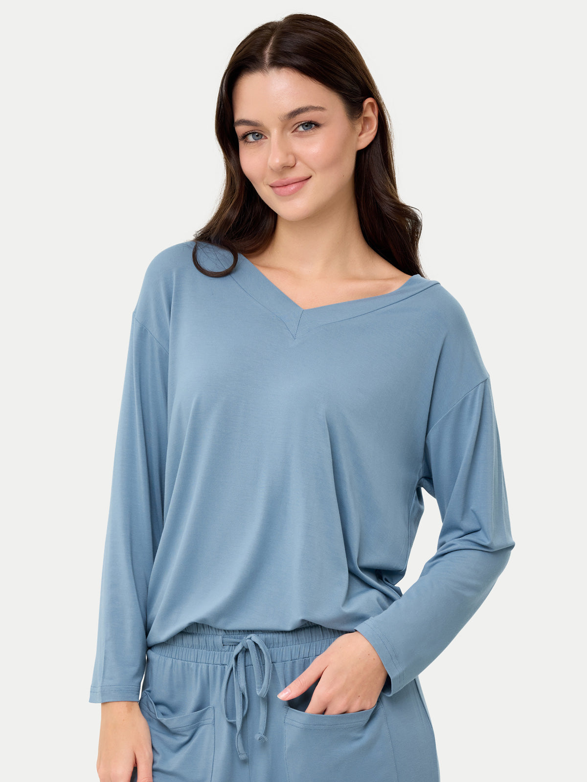 Long Sleeve Bamboo Slouchy PJs Top