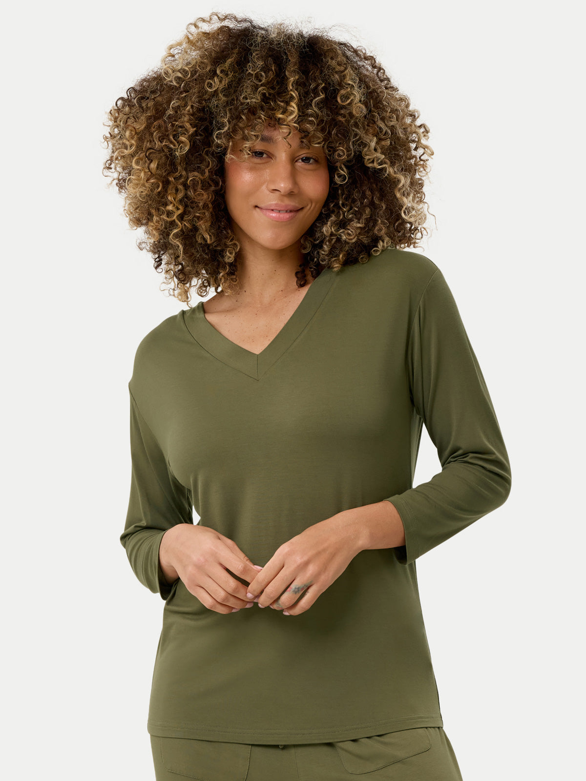 Long Sleeve Bamboo Slouchy PJs Top