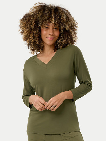Long Sleeve Bamboo Slouchy PJs Top